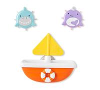Skip Hop Zoo Baby Bath Toy, Tip & Spin Boat, Shark/Narwhal