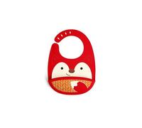 Skip Hop Zoo Fold and Go Silicone Bib Fox, Red