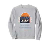 Skip Intro Play Chorus Funny Pop Music Lover Retro Cassette Sweatshirt