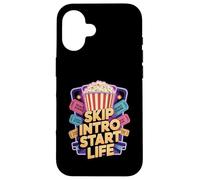 Skip Intro Start Life - Funny Streaming Humor Case for iPhone 16