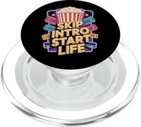 Skip Intro Start Life - Funny Streaming Humor PopSockets PopGrip for MagSafe
