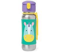 SkipHop Zoo Stainless Steel Straw Bottle, Eureka Unicorn