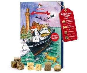 SKIPPER'S Christmas Dog Advent Calendar 2026 - Fish Dogs Xmas Treats 110g | All-Natural Fishy Advent Calendar Contains Little Gems, Fish Skin & Luxury Whitefish Cubes, Whitefish & Herb Sausage Slices