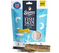 SKIPPER'S Fish Skin Flatties Dog Chews Short 200g, Air-Dried, High Protein | Handmade, 100% fish skin, long-lasting chew, low fat, supports skin health, natural ingredients