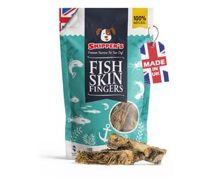 SKIPPER'S Fish Skin Jerky Fingers - Gently Air Dried, Good for Teeth &