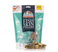 SKIPPER'S Fish Skin Jerky Fingers - Gently Air Dried, Good for Teeth & Digestion, Remove Plaque & Tartar, Essential Omega 3 Oils, Healthy, Low Fat & Grain Free Dog Treats & Chews | 70g