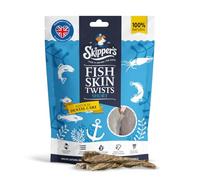SKIPPER'S Fish Skin Twist Dog Chews Short 200g, Grain Free Dental Sticks | Handmade, gently air-dried, long-lasting chew, supports dental health, hypoallergenic, natural ingredients