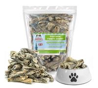 SKIPPER'S Fish Skin Twists Dog Chews 1kg Short Grain Free Dental | Handmade, Gently Air-Dried, Long Lasting, Hypoallergenic, Natural Fish Skin, Supports Dental Health