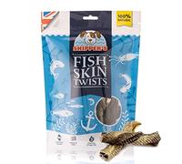 SKIPPER'S Fish Skin Twists Dog Chews - Short 250g (Pack of 2) - Handmade & Gently Air-Dried, Healthy & Natural Dog Dental Sticks Long Lasting - Hypoallergenic & Grain Free