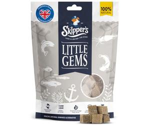 SKIPPER'S Little Gems Fish Skin Dog Training Treats, 250g | Gently air dried, 100% fish skin, Hypoallergenic, Grain free, Suitable for dogs & puppies, Ideal for training