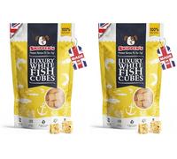 SKIPPER'S Luxury White Fish Cubes for Dogs - Grain & Cereal Free, Essential Source of Omega 3 Oils, Low Fat & Hypoallergenic, Good for Skin & Digestion | Gently Air Dried (250g) (Pack of 2)