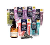 SKIPPER'S Variety Bundle For Dogs - Natural Dog Dental Chews, Cereal & Grain Free, Handmade & Gently Air Dried, Low in Fat, Essential Omega Oils (Skin & Coat Bundle)