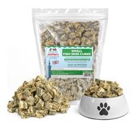 SKIPPER'S Whitefish Skin Jerky Cubes Small 1kg Grain Free Dog Treats | 100% whitefish Fish skin, gently air-dried, low fat, high protein, natural ingredients, supports dental health