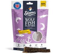 SKIPPER'S Wolf Fish Skin Flatties Short 200g Dog Treats Air Dried | Grain free fish skin chew, air dried natural treat, high protein with omega 3 and 6 oils, long lasting dental chew