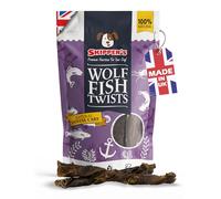 SKIPPER'S Wolf Fish Skin Twists Short 1kg Dog Treats, Grain Free