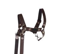SKIPPI Halter for Hobby Horse - Brown, Faux Leather Look Snake Leather, Reins, Hobby Horse Accessory, Universal Size