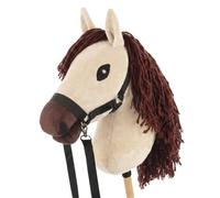 SKIPPI Hobby Horse Biscuit, Halter and Reins Included, Large A3 Size, Ecru, Light Beige Horse on a Stick