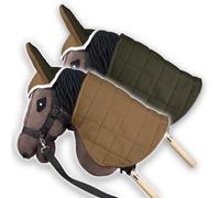 SKIPPI Hobby Horse Reversible Blanket and Fly Cover - Beige and Olive Green