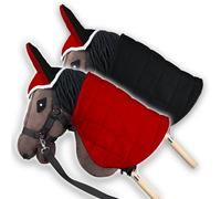SKIPPI Hobby Horse Reversible Blanket & Fly Hood - Red & Black