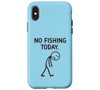 Skipping Fishing Today Angler Humor Stick Figure Mood Case for iPhone X/XS