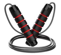 Skipping Jump Rope Adjustable Length - Tangle-Free PVC Steel Cable, 360° Ball Bearings, Dual-Layer Memory Foam Handles - Workout Rope for Men & Women
