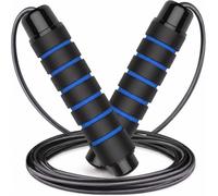 Skipping Rope 2.5M Speed Jump Rope with Memory Foam Handles, Heavy Duty Steel Cable Adjustable, Custom Length Fitness Exercise Rope for Men & Women, Home Gym Cardio Workout