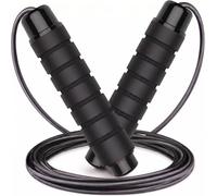 Skipping Rope 2.5M Speed Jump Rope with Memory Foam Handles, Heavy Duty Steel Cable Adjustable, Custom Length Fitness Exercise Rope for Men & Women, Home Gym Cardio Workout (Black.)