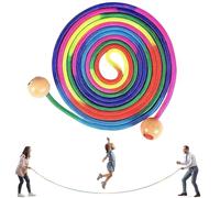 Skipping Rope for - 16.4 Feet Rainbow Skipping Rope with Wooden Handle | Rainbow Bunker Code for | Adjustable Bunker Toy | Fun Multiplayer Team Game P