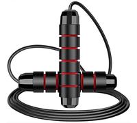 Skipping Rope - Jumping Rope Adjustable For Men Women Kids - 2 packs-Quality skipping Rope Jump Rope For Exercise - Pack of 2- Home Workout - Gym personal Training - Gym equipment (2, Black+Red)