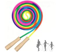 Skipping Rope, Long Skipping Rope for Children, Jump Rope for Kids French Skipping Elastic Rope, 2.8 Metre Rainbow Cord Skipping Ropes for Girls and Boys