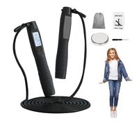 Skipping Rope with Counter - Digital Adjustable Length Speed Strap | Smart Weighted Jump Rope | for Fitness Boxing Home Gym Men Women Youth Athlete