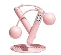 Skipping Rope with Counter Gravity Ball, Ropeless Skipping Rope with Non-Slip Handle, Ball and Ropes Interchangeable, Wireless Digital Skipping Ropes for Fat Loss and Calorie Burning (Pink)