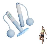 Skipping Rope with Counter Gravity Ball, Ropeless Skipping Rope with Non-Slip Handle, Ball and Ropes Interchangeable, Wireless Digital Skipping Ropes for Fat Loss and Calorie Burning (Blue)