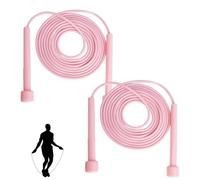 Skipping Ropes for Adults Adjustable Pack of 2, Speed Jumping Rope with Non Slip Handle for Men, Women and Kids,9FT Jump Rope for Exercise Boxing Fitness Training Jumping Gym Workout Fat Burn-Pink