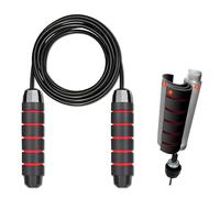 Skipping Ropes for Adults with Adjustable Length and Ball Bearings - Durable Nylon, Leather, or Steel Jump Rope with Comfortable Foam Handles - Ideal Skipping Rope Kids Fitness