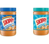 Skippy Extra Crunchy Super Crunch & Smooth Peanut Butter Twin Pack | 2 x 1.13kg Jars | Crunchy + Creamy Combo | Family Size | Sold by Bargain Hub