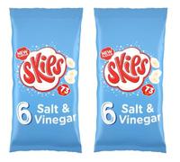 Skips Salt & Vinegar Flavour Snacks, New Flavour, Multipack, 6 Bags per Pack, 2 Packs