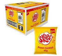 Skips Tingly Prawn Cocktail Light & Melty Snacks (16 Bags x 45g, Prawn Cocktail)