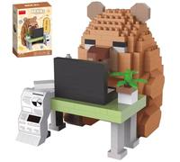 SKIPTHYBER Building Bricks Set, Cartoon Building Blocks Capybara, DIY Cute Animals Build-ing Bri-cks Toy, Micro Animals Bricks Toy, Creativity T-oy Bricks Suitable for 6+ Years Old Kids and Adults
