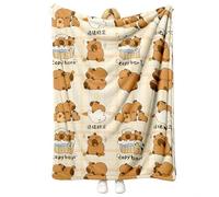 SKIPTHYBER Capybara Blankets Capybara Throw Blanket Anime Plush Blanket Super Soft Flannel Blankets Flannel Capybaras Blanket for Bed, Couch, Chair 100x150cm