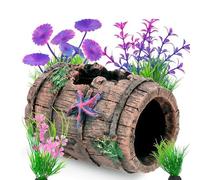 SKIPTHYBER Fish Tank Decorations Betta Fish Tank Accessories Aquarium Ornaments,Colourful Broken Barrel Cave Decor Easy to Clean Fish Tank Decora-tions