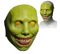 SKIPTHYBER Scary Halloween Masks Demon Latex Realistic Scary Masque Smiling Halloween Creepy Mask for Horror Ghost Devil Zombie Cosplay