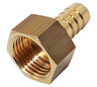 SKIR'CO 1 pc Female Thread Barb Brass Fitting 1/2" x 12 mm, Hose Barbed Adapter, Hose Tail Connector, BSP Thread