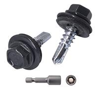 SKIR'CO (300 pcs) Metal Roofing Screws, 4.8 x 19 mm Painted Self-Drilling Screws With EPDM Washers, Sheet Metal Hex Screw (Anthracite Grey RAL 7016)
