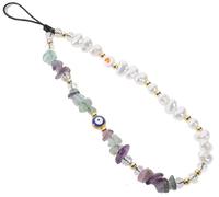 SKIRIFLA Evil Eye Crystal Phone Charms Beaded Phone Chain Phone Lanyard Wrist Strap Cute Phone Charm Strap Clear String Aesthetic Keychain Bracelet