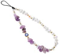 SKIRIFLA Evil Eye Phone Charm Strap, Evil Eye Phone Lanyard Crystal Strap, Cute Beaded Charm Aesthetic,Beaded Chain Preppy Charms Kawaii Keychain- 19