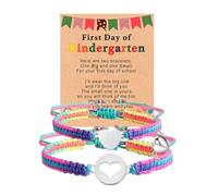 SKIRIFLA First Day of Kindergarten Pre K Gifts for Mother Daughter,Mommy and Me Bracelet Matching Heart Bracelets Set for 2, M, no gemstone