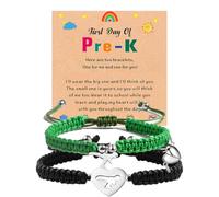 SKIRIFLA First Day of Kindergarten School Pre K Gifts for Mother Son,Mommy and Me Bracelet Matching Dinosaur Bracelet Set for 2, M, no gemstone