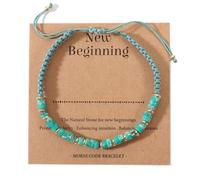 SKIRIFLA Healing Crystals Morse Code Bracelets for New Beginning, Friendship Get Well Soon Gifts Inspirational Gifts for Women Best Friend, M, Stone, no gemstone