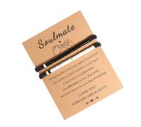SKIRIFLA Natural Stone Matching Morse Code Bracelets for Couples, I Love You Bracelet for Soulmate Boyfriend Girlfriend Husband, M, Stone, no gemstone